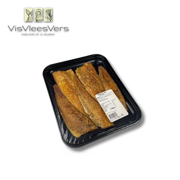 Gerookte makreelfilet peper 500 gr